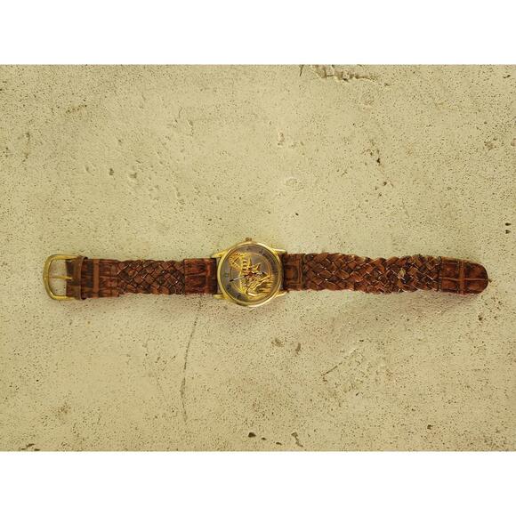 Vintage Nature Kingdom Watch with Woven Leather Band - Picture 1 of 3